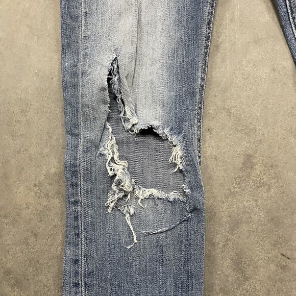 rag & bone/JEAN Capri Jeans Womens 25 Blue Light Wash Distressed Ripped Skinny - Picture 7 of 9